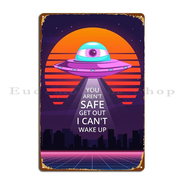 Weirdcore Aesthetic Eye Metal Sign Printing Classic Wall Custom